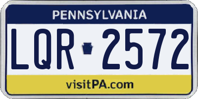 PA license plate LQR2572
