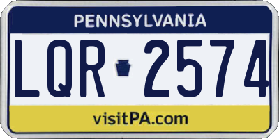 PA license plate LQR2574