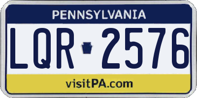 PA license plate LQR2576