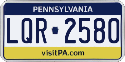PA license plate LQR2580