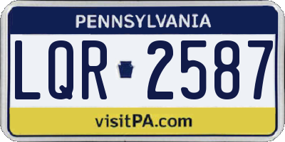 PA license plate LQR2587