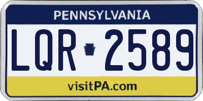 PA license plate LQR2589