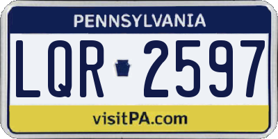 PA license plate LQR2597