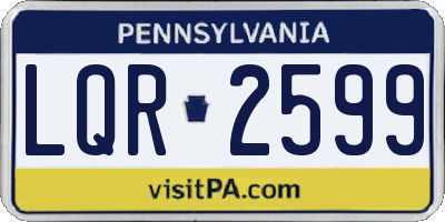 PA license plate LQR2599