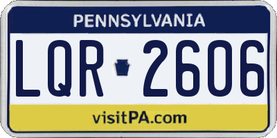 PA license plate LQR2606