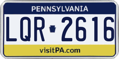 PA license plate LQR2616