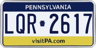 PA license plate LQR2617