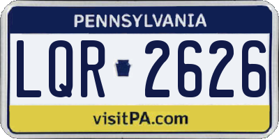 PA license plate LQR2626