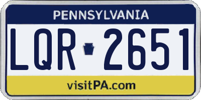 PA license plate LQR2651