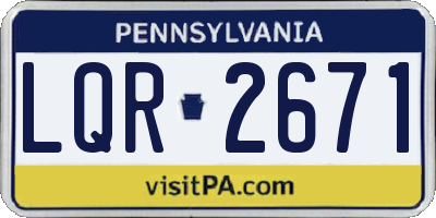 PA license plate LQR2671