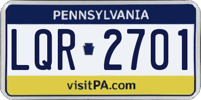 PA license plate LQR2701