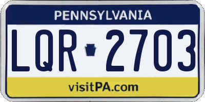 PA license plate LQR2703