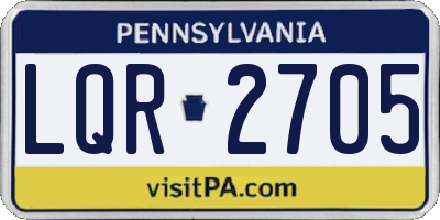 PA license plate LQR2705