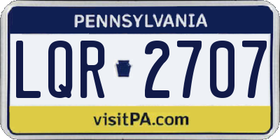 PA license plate LQR2707