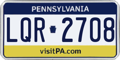 PA license plate LQR2708