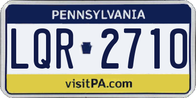 PA license plate LQR2710