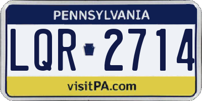 PA license plate LQR2714