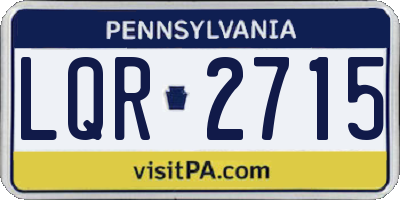 PA license plate LQR2715
