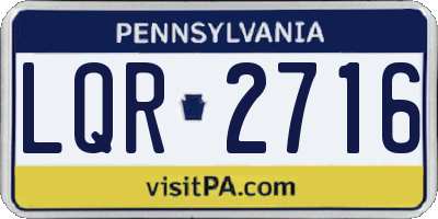 PA license plate LQR2716