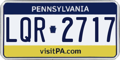 PA license plate LQR2717