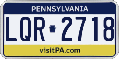 PA license plate LQR2718