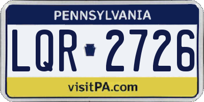 PA license plate LQR2726