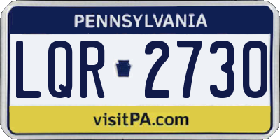 PA license plate LQR2730