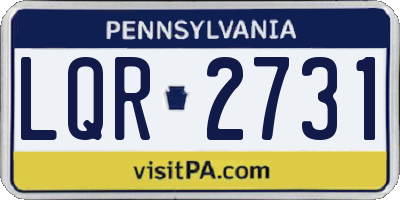 PA license plate LQR2731