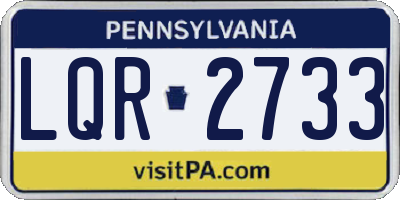 PA license plate LQR2733