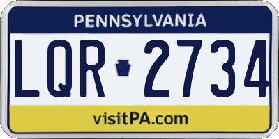 PA license plate LQR2734