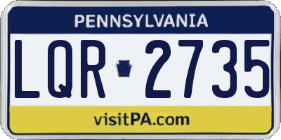 PA license plate LQR2735