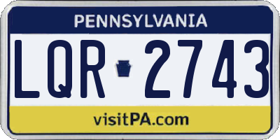 PA license plate LQR2743