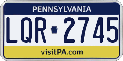 PA license plate LQR2745
