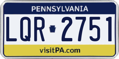 PA license plate LQR2751