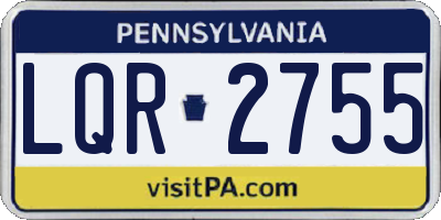 PA license plate LQR2755