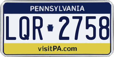 PA license plate LQR2758