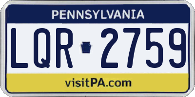 PA license plate LQR2759