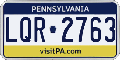 PA license plate LQR2763
