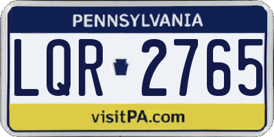 PA license plate LQR2765