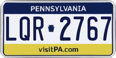 PA license plate LQR2767