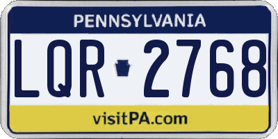 PA license plate LQR2768