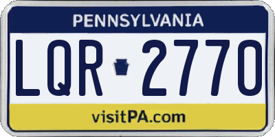PA license plate LQR2770
