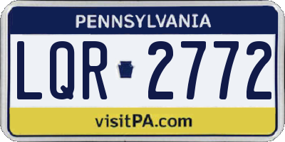 PA license plate LQR2772