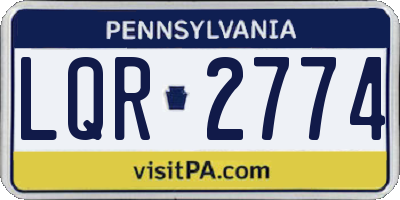 PA license plate LQR2774
