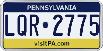 PA license plate LQR2775