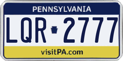 PA license plate LQR2777
