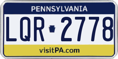 PA license plate LQR2778