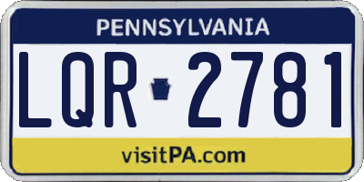 PA license plate LQR2781