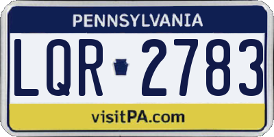 PA license plate LQR2783