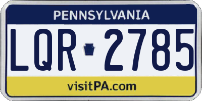 PA license plate LQR2785